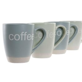 DKD Home Decor Mug Scandi Verde Menta Azul 9 x 10.5 x 11.5 cm Set de 4