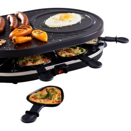 Day Raclette Para 8 Personas 1200W con Grill Antiadherente y 8 Sartenes