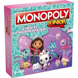 Winning Moves WIN5036905056748 Juego de Mesa Monopoly Junior Gabby y la Casa Mágica Versión Infantil La Casa de Muñecas de Gabby