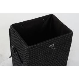 DKD Home Decor Cesta Basicos PP Blanco Negro Set de 5 Piezas 45 x 34 x 49 cm