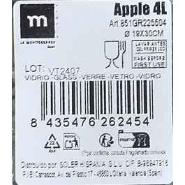 Inde Garrafa de Vidrio Rayada 4 L (19x19x30 cm) - Estilo Apple (4 Unidades)