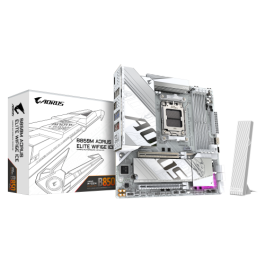 GIGABYTE B850M AORUS ELITE WIFI6E ICE Placa Base - Procesadores AMD Ryzen Serie 9000, 12+2+1 fases VRM digitales, hasta 8200MHz DDR5 (OC), 1xPCIe 5.0 + 1xPCIe 4.0 M.2, LAN 2.5, WiFi 7, USB 3.2 Gen 2