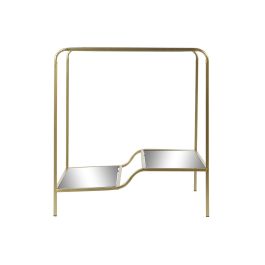 DKD Home Decor Mesita Auxiliar Glam Dorado Metal y Espejo 50 x 50 x 55 cm