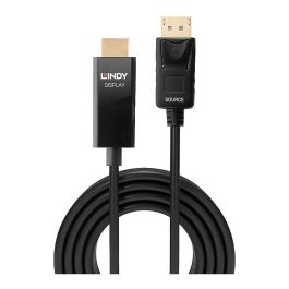 Lindy Cable de DisplayPort a HDMI Activo 2m con HDR y Soporte 4K@60Hz para Gráficas DP, Laptops y PCs