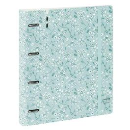 Carpeta Con Recambio Safta Din A4 Cuadro 5 mm Polipropileno Foam 4 Anillas 35 mm Estampados Floral Azul Carpeta Con Recambio Safta Din A4 Cuadro 5 mm Polipropileno Foam 4 Anillas 35 mm Estampados Floral Azul