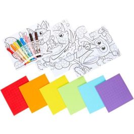 Goliath Taller de mosaico para desarrollar creatividad con 4 tableros, 8 bolígrafos lavables y 6 láminas de espuma precortadas Goliath Taller de mosaico para desarrollar creatividad con 4 tableros, 8 bolígrafos lavables y 6 láminas de espuma precortadas