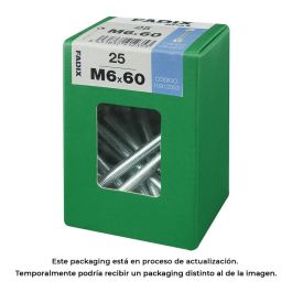 Fadix Caja L 10912353 Tornillo Métrica Hexagonal con Tuerca Cincado Acero M 6 x 60 mm 25 Unidades Precio: 5.50000055. SKU: S7913720