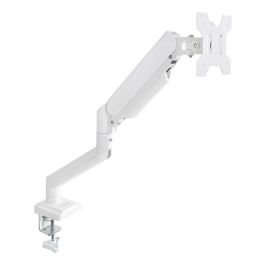 TooQ DB1334TNR-W Soporte de Escritorio para Monitor de 13" a 34" con Resorte de Gas, Pinza/Atornillado, 10kg, Blanco
