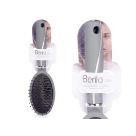 Berilo Cepillo de Cabello Gris Siliconado, Plástico y Silicona, 7x25.5x3.5 cm (24 Unidades)