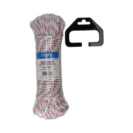 Edm Cuerda trenzada blanca con pintas nylon, 6 mm x 25 m, tricolor