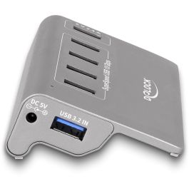 DeLOCK Hub USB 10 Gbps con 4 puertos USB Tipo-A y 1 puerto de carga rápida, incluye fuente de alimentación
