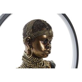 DKD Home Decor Decoración Luminosa Colonial LED USB Resina Cobrizo Negro 11x36x35.5 cm
