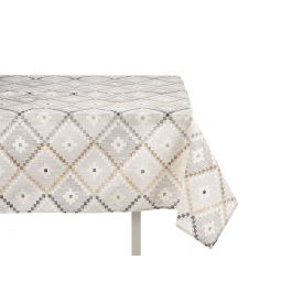 Kinvara Mantel Loneta Antimanchas Rombos Beige 140x180 cm (Set de 6)