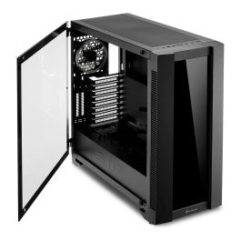 Sharkoon CA200G Torre Midi ATX E-ATX Negro con Cristal Puertas Frontales USB Tipo C