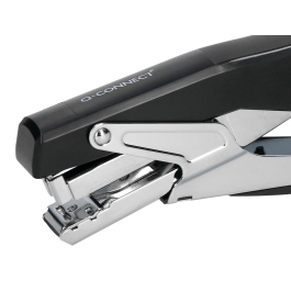 Q-connect Grapadora Tenaza kf14867 Metalizada Negra Tacto Suave Capacidad 25 Hojas Usa Grapas 24/6 y 26/6