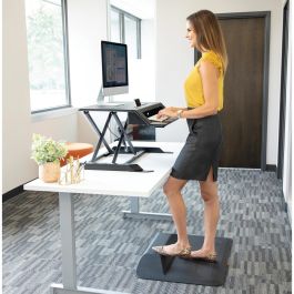 Fellowes Lotus LT Sitz-Steh-Workstation Negro para 2 Pantallas, Soporte de Escritorio de Altura Ajustable, Ergonómico