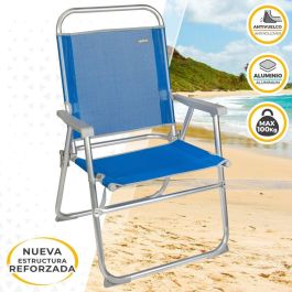 Silla de Playa Aktive Gomera Azul 48 x 88 x 50 cm Aluminio Plegable (4 Unidades) Silla de Playa Aktive Gomera Azul 48 x 88 x 50 cm Aluminio Plegable (4 Unidades)