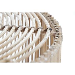 DKD Home Decor Mesa Centro Bali Ratán Natural 56 x 56 x 26 cm (2 Unidades) Hecho a Mano Reciclable