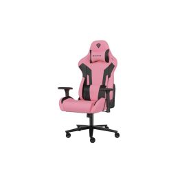GENESIS Nitro 720 Silla Gaming PC Ergonómica con Asiento Inflable de Tela Negro/Rosa, Reposabrazos 3D Ajustables, Soporta 150 kg