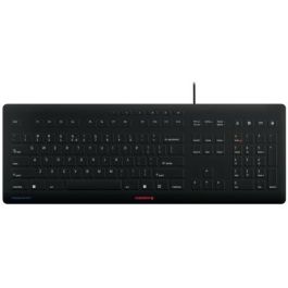 Cherry STREAM PROTECT Keyboard Corded US-Layout - Teclado con cable, diseño USA, negro