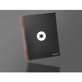 Antartik Cuaderno Espiral A4 Tapa Forrada 120 Hojas 90gr Micro Horizontal Negro 5 Bandas 4 Taladros