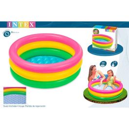 Piscina hinchable 3 aros colores con suelo hinchable (capacidad 56 litros) (1/3 años) 86x25 cm Precio: 5.566. SKU: S2401690