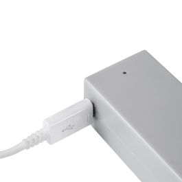 Emuca Barra para armario con luz LED Castor, batería extraible y sensor de movimiento, L1.158mm, Plástico y aluminio, Gris metalizado