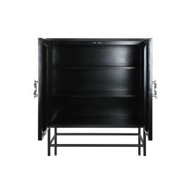DKD Home Decor Aparador Moderno Negro Gris 2 Puertas 3 Estanterias 100 x 40 x 140 cm
