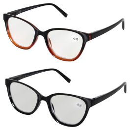 Sensly Juego de 2 Gafas de Lectura Antirreflejantes con Monturas Surtidas y Graduaciones +2.5/+3/+3.5