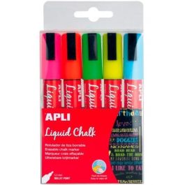 Apli Marcador De Tiza Líquida Punta Redonda 5,5 mm Colores Surtidos Blíster 5 Ud Precio: 10.50000006. SKU: BIX13959