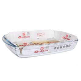 Fuente para Horno Quttin Transparente Vidrio Rectangular 3 L 35,4 x 22 x 5,5 cm (6 Unidades)