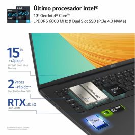 LG 17Z90R Gram Portátil Ultraligero 17" 2K WQXGA 144Hz Intel i7-1360P 32GB 512GB SSD RTX 3050 Win 11 Negro LG 17Z90R Gram Portátil Ultraligero 17" 2K WQXGA 144Hz Intel i7-1360P 32GB 512GB SSD RTX 3050 Win 11 Negro