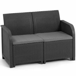 Allibert by KETER - Sanremo - sofá de jardín - de resina trenzada con aspecto de ratán - gris grafito Precio: 130.5000004. SKU: B19WSZTNF3