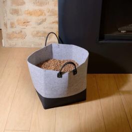 Eda Saco de pellets AUC1700526376368 de fieltro Jura Montania 60L Capacidad 45kg Gris Hormigón / Antracita 40x40x40cm