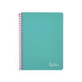 Cuaderno Espiral Liderpapel Din A5 Witty Tapa Dura 80H 90 gr Cuadro 4 mm Con Margen Color Turquesa 5 unidades