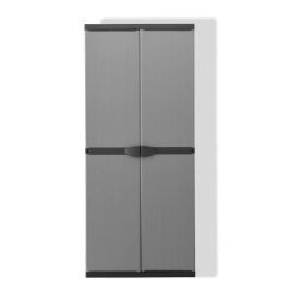 Tood Armario Alto de Resina con 3 Estantes y 2 Puertas, Gris, 68x39.5x168 cm Tood Armario Alto de Resina con 3 Estantes y 2 Puertas, Gris, 68x39.5x168 cm