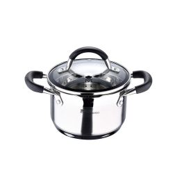 Masterpro Olla Foodies 1,8 l acero inoxidable Ø16x10 cm con tapa de vidrio y asas de silicona, apta para inducción, gas, eléctrica, vitrocerámica y halógeno Bgmp-1504-bk Precio: 24.78999963. SKU: S7918174