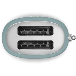 Smeg TSF01EGMEU Tostador de 2 rebanadas, Verde Esmeralda Mate, con control de tostado ajustable y funciones de descongelación
