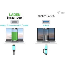 I-Tec Docking Station USB C Dual Display, Power Delivery 100W, Soporte 2 Pantallas, USB 3.2 Gen 1 Type-C, Negro