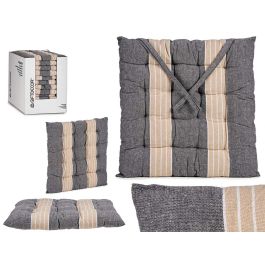 Cojín Silla Rayas Gris Oscuro Giftdecor 40x5.5x40 cm - Algodón y Poliéster (12 Unidades) Precio: 46.49999992. SKU: S3607497