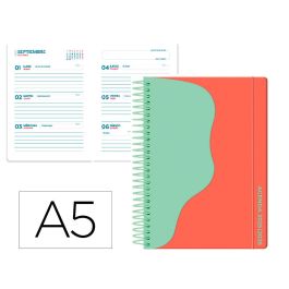 Liderpapel Agenda Escolar 2025-2026 Waves Interior Kids Semana Vista A5 Espiral Rojo Bilingüe Papel FSC 80gr Banda Elástica Precio: 3.50000002. SKU: B1EY64NP5T