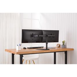 DIGITUS DA-90401 Soporte de escritorio para 2 Monitores de 15-32" hasta 8kg por pantalla, Stand Independiente, Negro