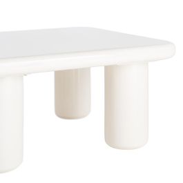 Mesa Centro Lacado Crema Dm Salón 78 X 78 X 41 cm