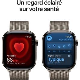 Apple Watch Series 11 GPS + Cellular MFD04ZRA - 46 mm - Caja de titanio natural - Correa Milanese Loop natural M/L