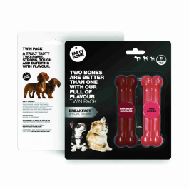 Tasty Bone Juguete Masticable Twin Pack Salchicha Ternera Bacon Precio: 10.50000006. SKU: B1BDD9M37Q
