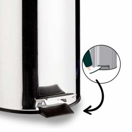 Berilo Papelera 7L Acero Inoxidable con Pedal 27x30.5x20.5 cm (4 Unidades)