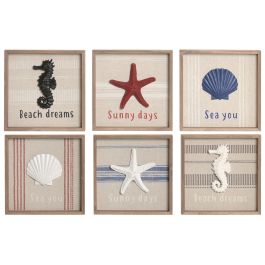 DKD Home Decor Cuadro Atlantico Beige Blanco 25 x 25 x 2.5 cm (6 Unidades) MDF Resina Precio: 27.50000033. SKU: B1JGM6WYKA