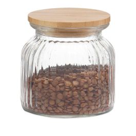 Andrea House Bote de cocina de vidrio y bambú 600ml hermético Ms72136