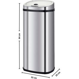Kitchen Move Papelera de Cocina Automática | Cubo Basura LARGO 42 L Acero Inoxidable Espejo Rectangular con Flejes Kitchen Move Papelera de Cocina Automática | Cubo Basura LARGO 42 L Acero Inoxidable Espejo Rectangular con Flejes