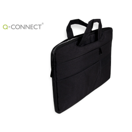 Q-connect Funda para portátil 15,6" con Asas Retráctiles, Cremallera, 3 Bolsillos Exteriores, Negro Precio: 28.58999979. SKU: B1ECCBDBWK